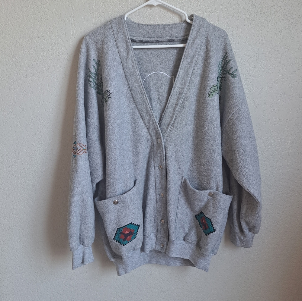 Womans Gray Southwestern Print Jacket
